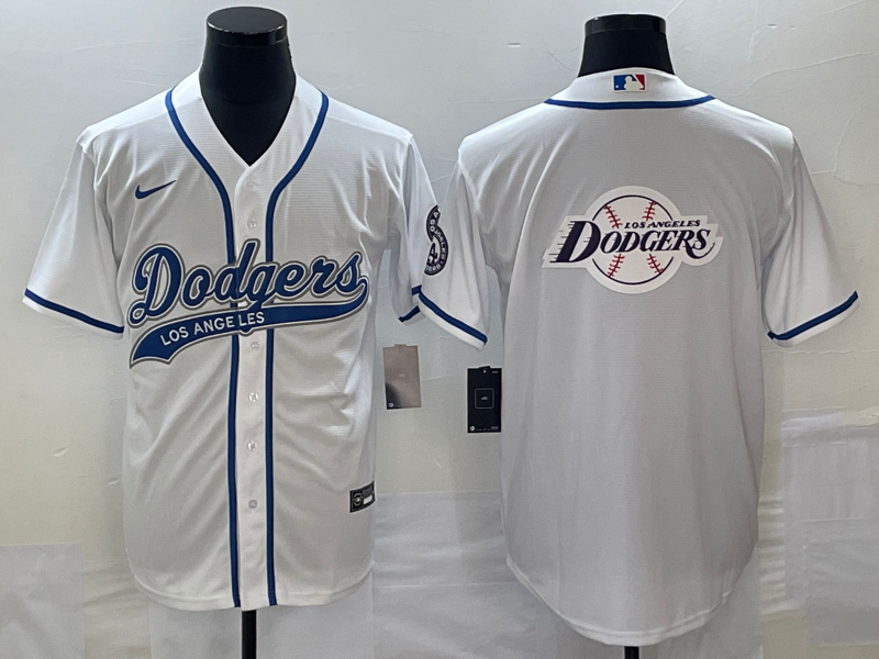Men's Los Angeles Dodgers White Team Big Logo Cool Base Stitched Baseball Jersey Men's Los Angeles Dodgers White Team Big Logo Cool Base Stitched Baseball Jersey